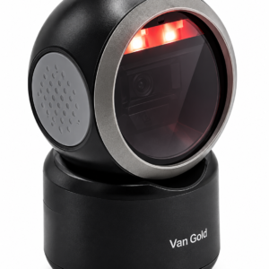 van gold vg 0776 2d desktop scanner supports both 1d and 2d codes including qr. designed to streamline sales and product registration with rapid hands free scanning. stationary desktop design, plug & play usb with no drivers needed. perfect for retail and pos environments.